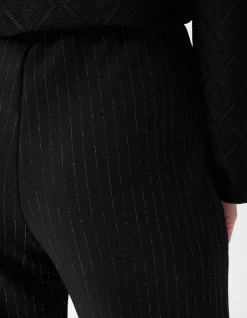 Shoeby Lurex Pinstripe Wide Leg Broek Zwart<DAMES Broeken