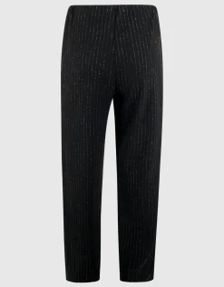 Shoeby Lurex Pinstripe Wide Leg Broek Zwart<DAMES Broeken