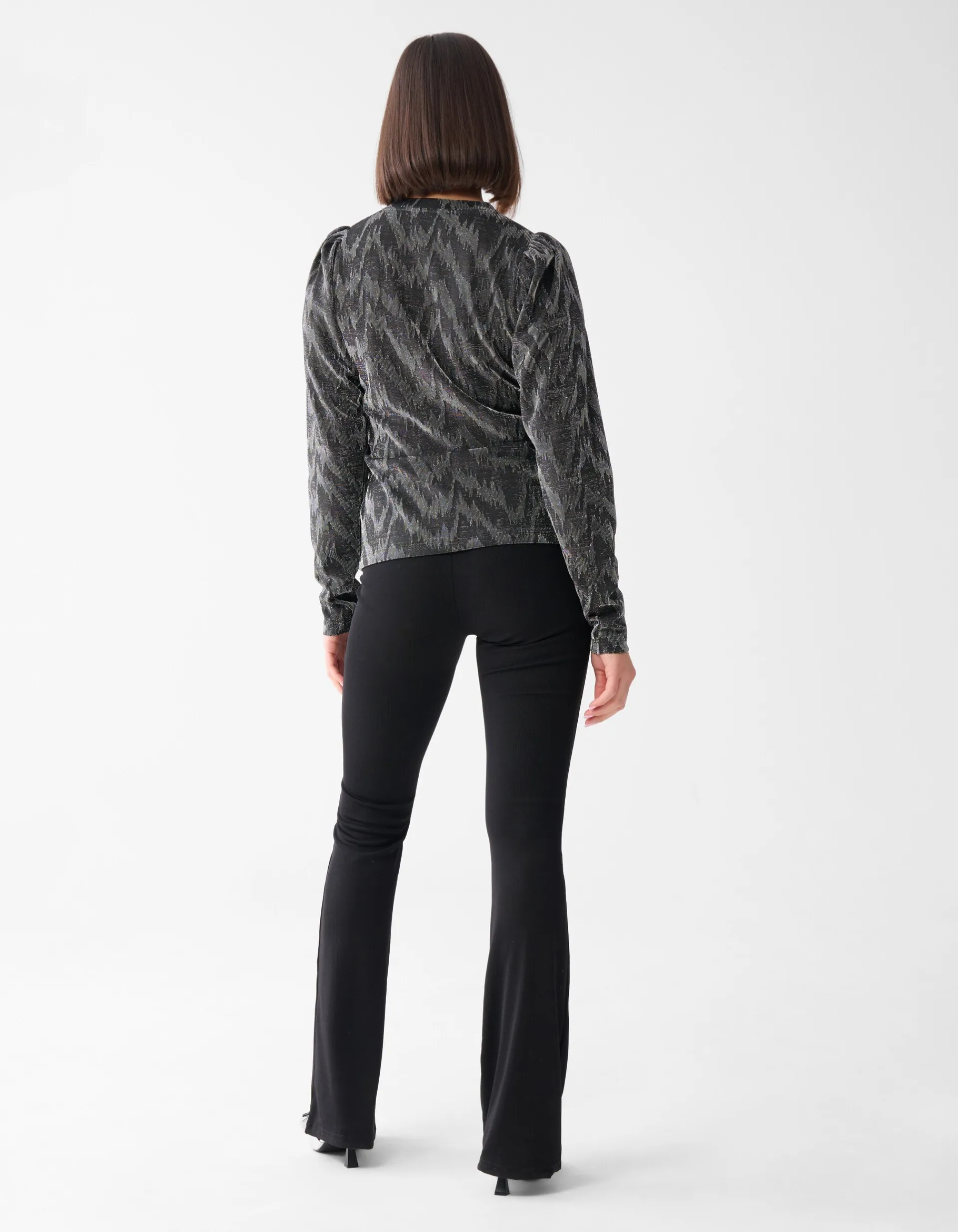 Shoeby Lurex V-hals Top Zwart<DAMES Tops