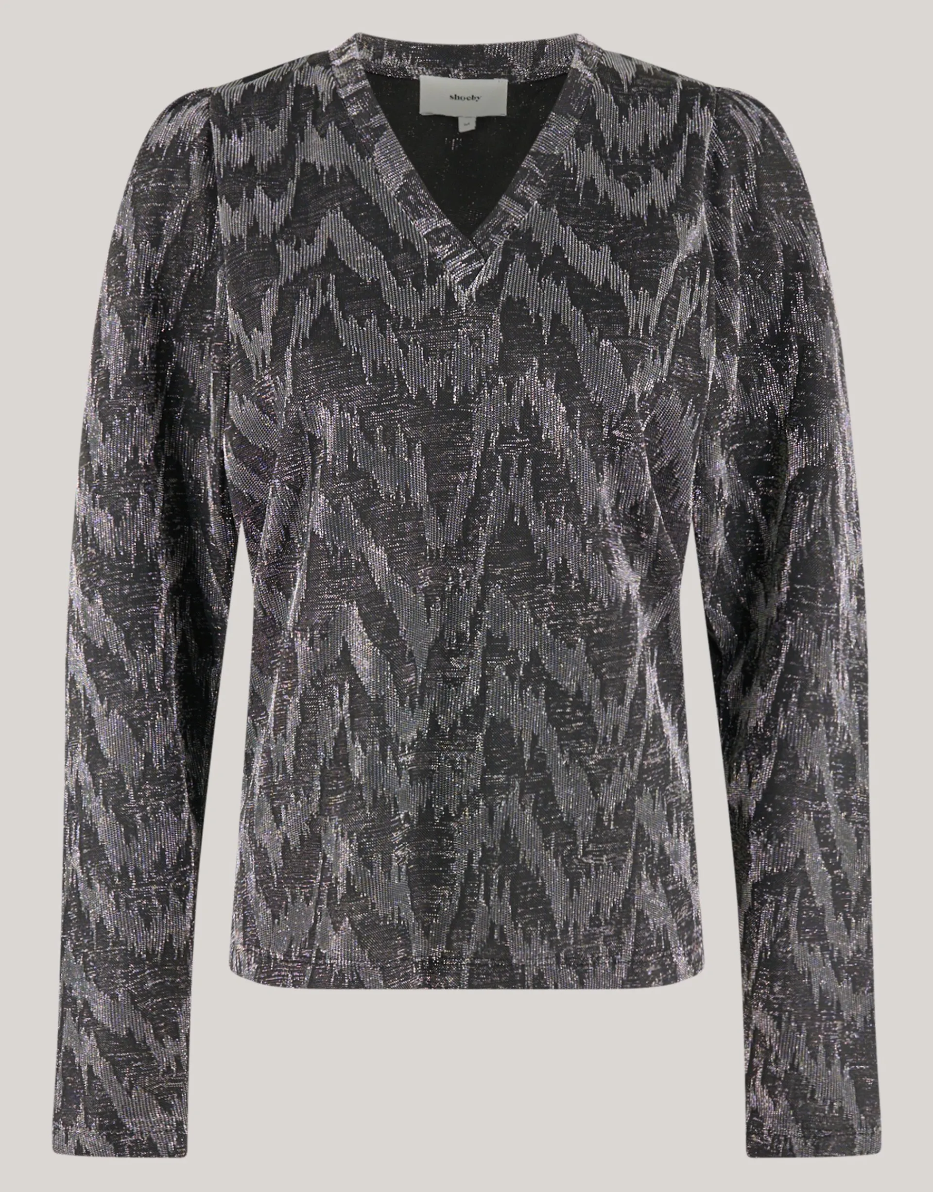 Shoeby Lurex V-hals Top Zwart<DAMES Tops