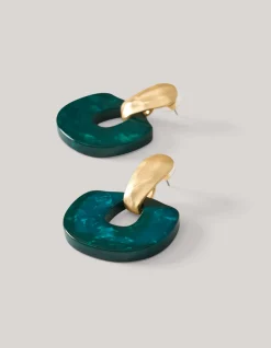 Shoeby Marble Oorbellen Donkergroen<DAMES Sieraden