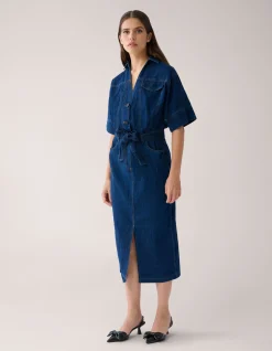 Shoeby Maxi Denim Jurk Donkerblauw By Mieke<DAMES Jurken