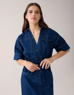 Shoeby Maxi Denim Jurk Donkerblauw By Mieke<DAMES Jurken