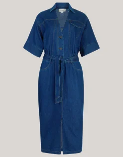Shoeby Maxi Denim Jurk Donkerblauw By Mieke<DAMES Jurken