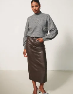 Shoeby Maxi Rok Bruin By Fred<DAMES Rokken