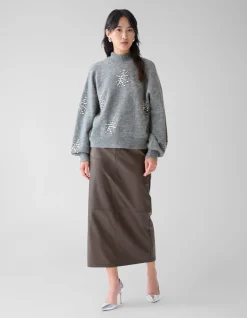 Shoeby Maxi Rok Bruin By Fred<DAMES Rokken