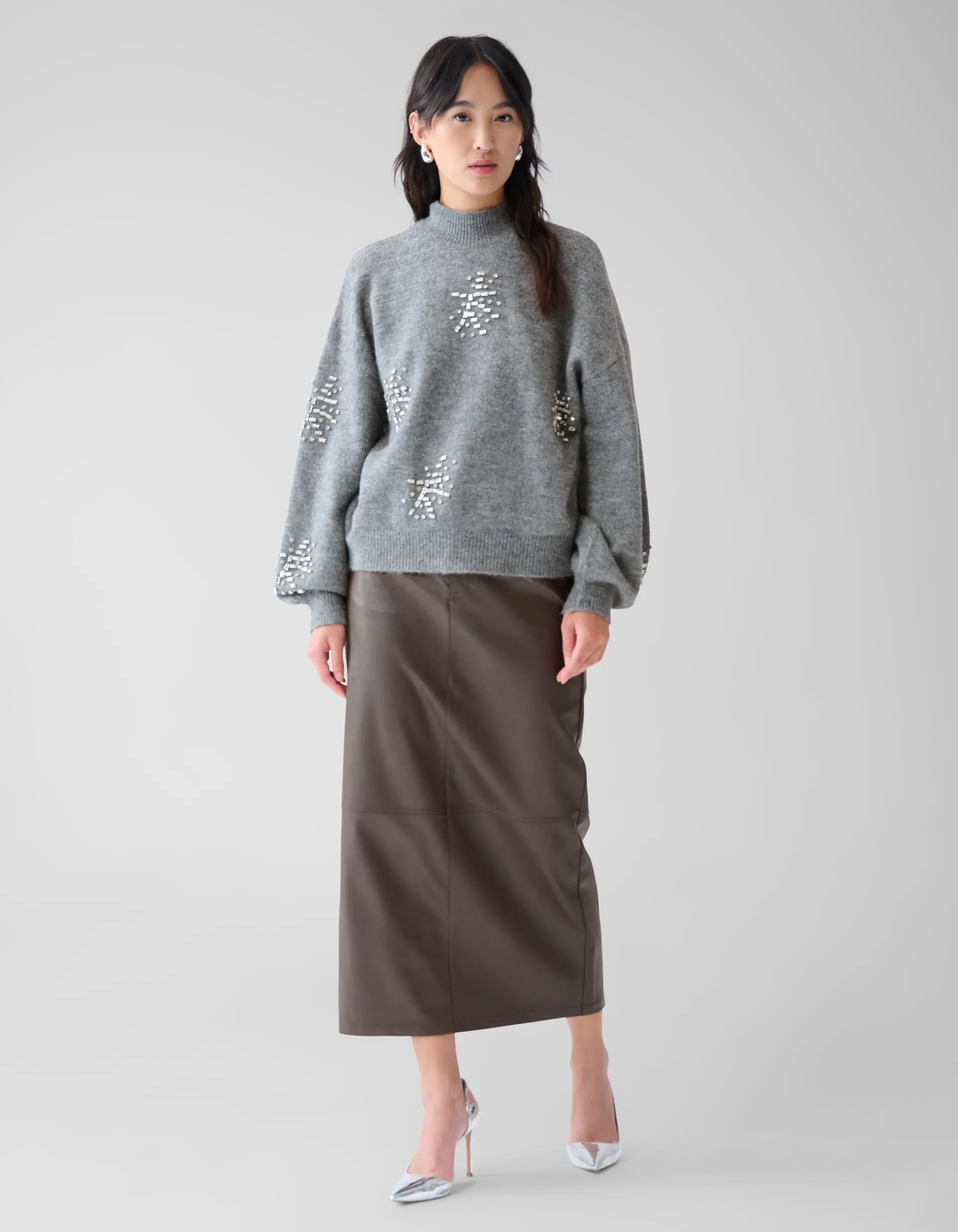 Shoeby Maxi Rok Bruin By Fred<DAMES Rokken