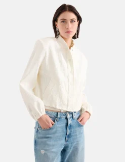 Shoeby Meander Jacquard Bomber Gebroken Wit<DAMES Jacks