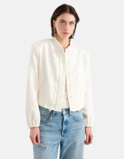 Shoeby Meander Jacquard Bomber Gebroken Wit<DAMES Jacks