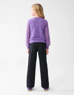 Shoeby Mesh Top Paars< Tops Lange Mouw