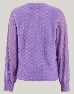 Shoeby Mesh Top Paars< Tops Lange Mouw