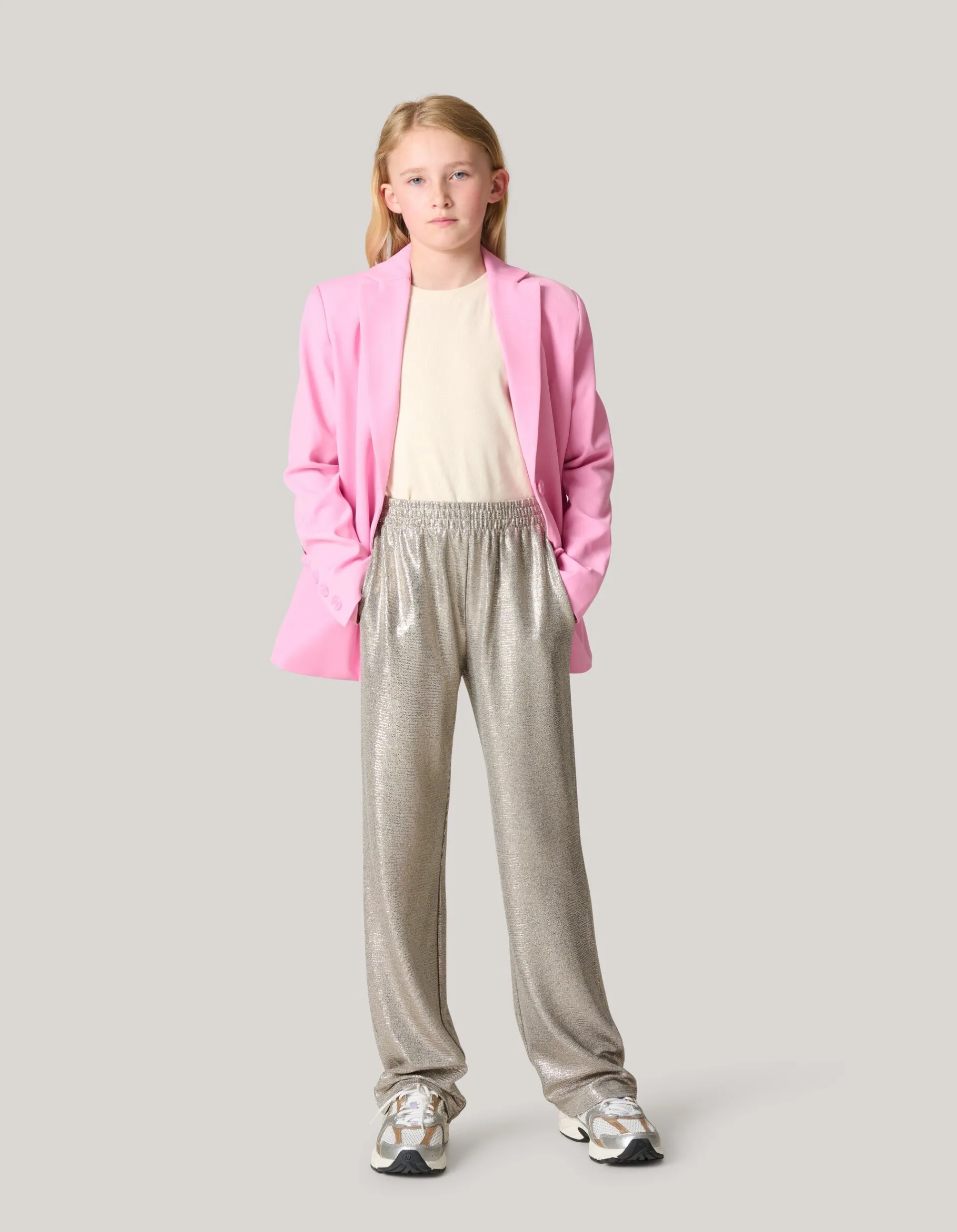 Shoeby Metallic Broek Zilver< Broeken