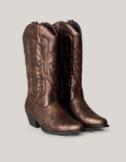 Shoeby Metallic Cowboylaarzen Bruin<DAMES Laarzen