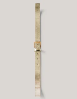 Shoeby Metallic Croco Riem Goud<DAMES Riemen
