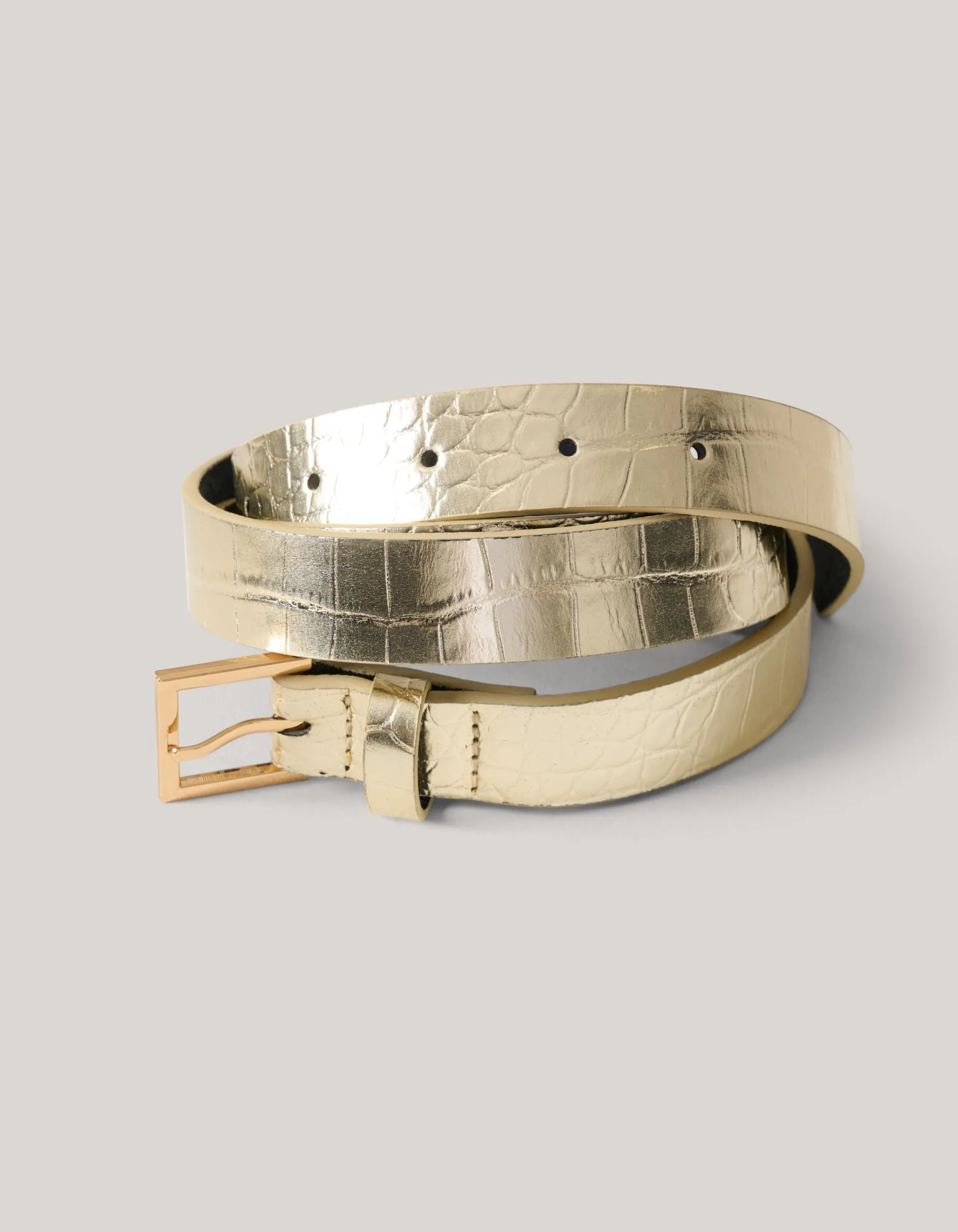 Shoeby Metallic Croco Riem Goud<DAMES Riemen