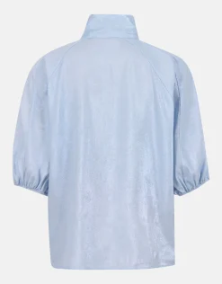 Shoeby Metallic Denim Blouse Lichtblauw<DAMES Blouses