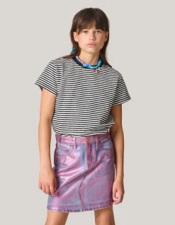 Shoeby Metallic Denim Rok Roze< Rokken
