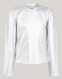 Shoeby Metallic Longsleeve Zilver< Tops Lange Mouw