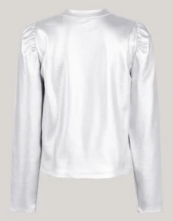 Shoeby Metallic Longsleeve Zilver< Tops Lange Mouw