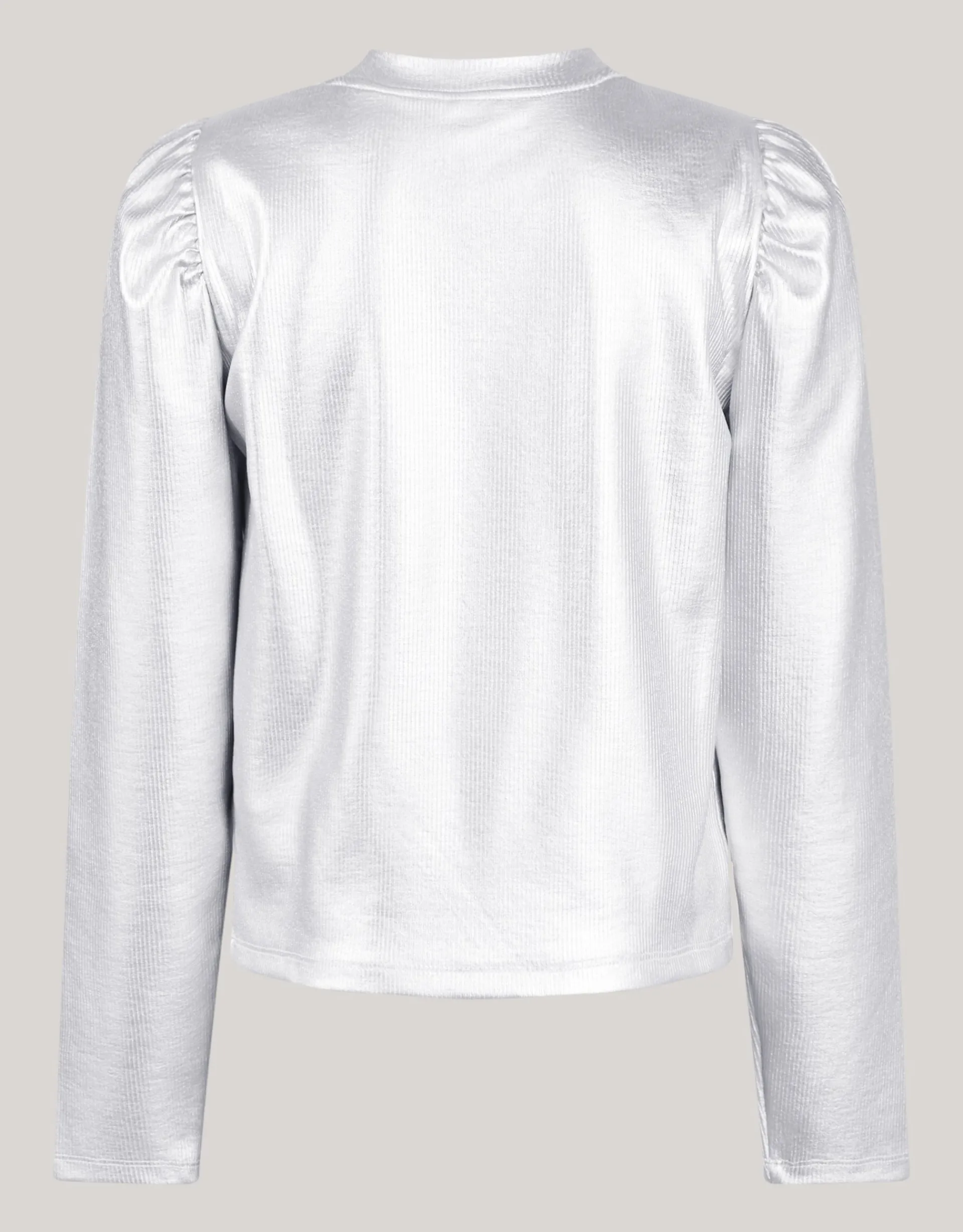 Shoeby Metallic Longsleeve Zilver< Tops Lange Mouw