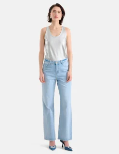 Shoeby Metallic Rib Top Zilver<DAMES Tops