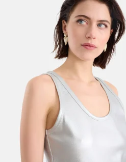 Shoeby Metallic Rib Top Zilver<DAMES Tops