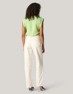 Shoeby Metallic V-hals Top Groen<DAMES Tops