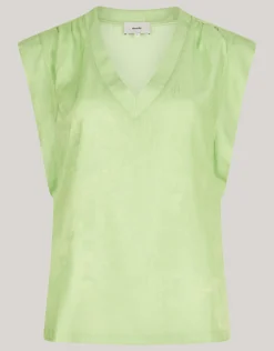 Shoeby Metallic V-hals Top Groen<DAMES Tops