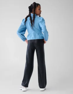 Shoeby Metallic Wide Leg Broek Zwart< Broeken