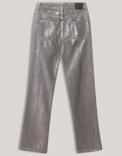 Shoeby Metallic Wide Leg Jeans Donkergrijs<DAMES Jeans