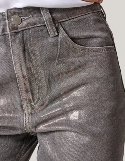 Shoeby Metallic Wide Leg Jeans Donkergrijs<DAMES Jeans