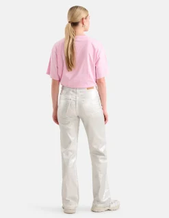 Shoeby Metallic Wide Leg Jeans Zilver<DAMES Jeans