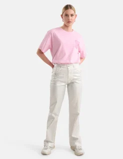 Shoeby Metallic Wide Leg Jeans Zilver<DAMES Jeans