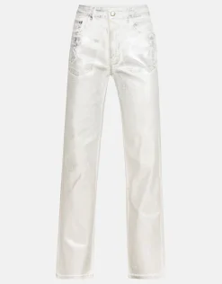 Shoeby Metallic Wide Leg Jeans Zilver<DAMES Jeans