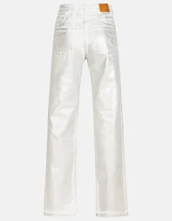 Shoeby Metallic Wide Leg Jeans Zilver<DAMES Jeans