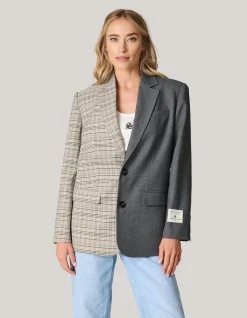 Shoeby Mixed Blazer Grijs<DAMES Blazers