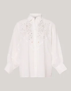 Shoeby Multi Embroidery Blouse Wit<DAMES Blouses