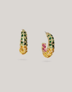 Shoeby Multi Strass Oval Hoop Oorbellen<DAMES Sieraden