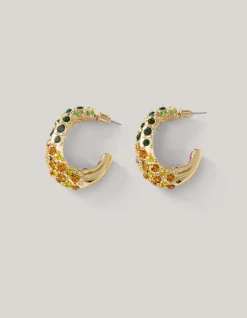 Shoeby Multi Strass Oval Hoop Oorbellen<DAMES Sieraden