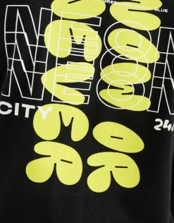 Shoeby Neon Artwork T-shirt Zwart< T-Shirts
