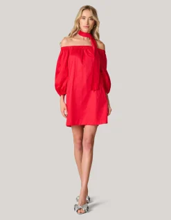 Shoeby Off Shoulder Jurk Rood<DAMES Jurken