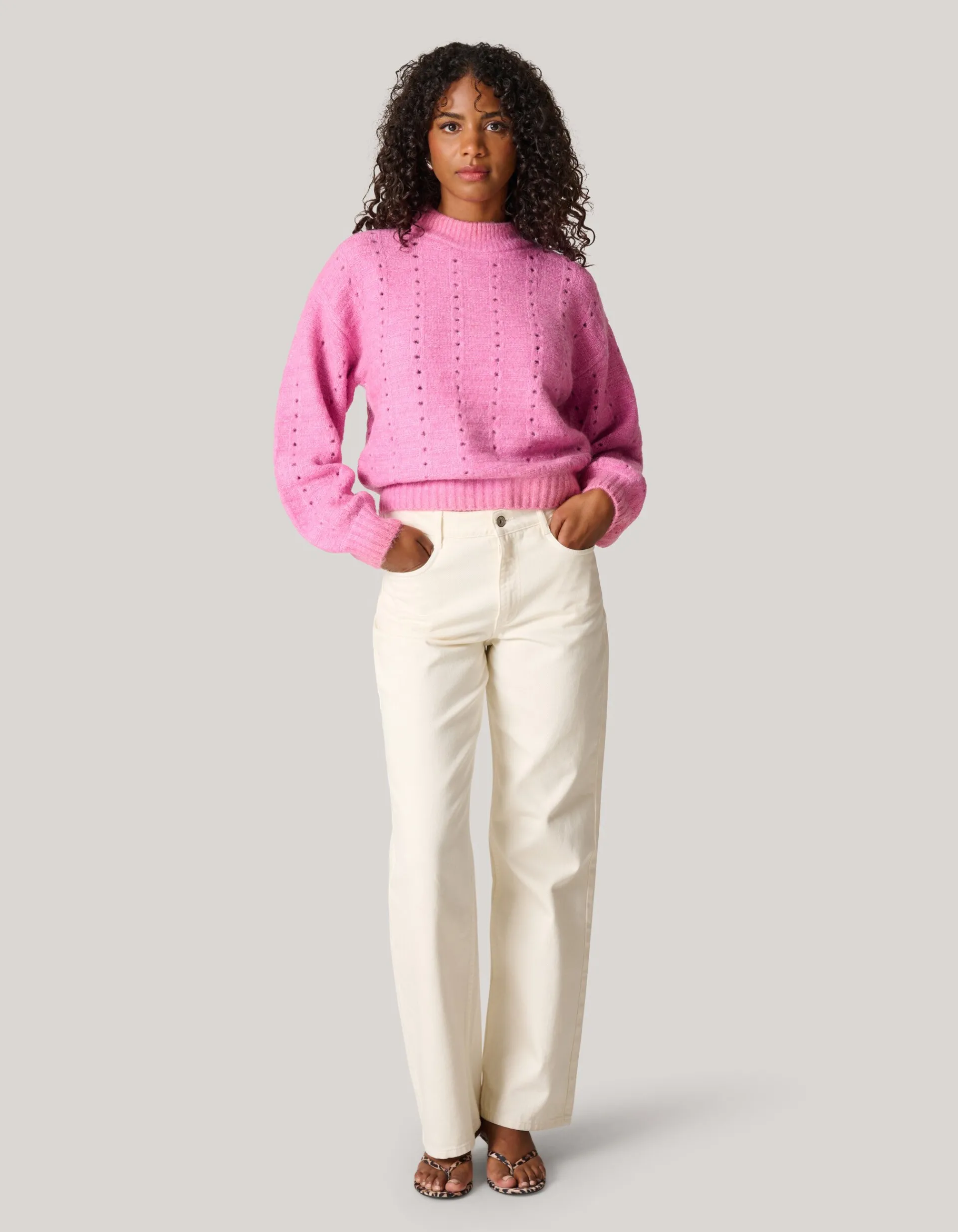 Shoeby Open Trui Roze<DAMES Truien En Sweaters