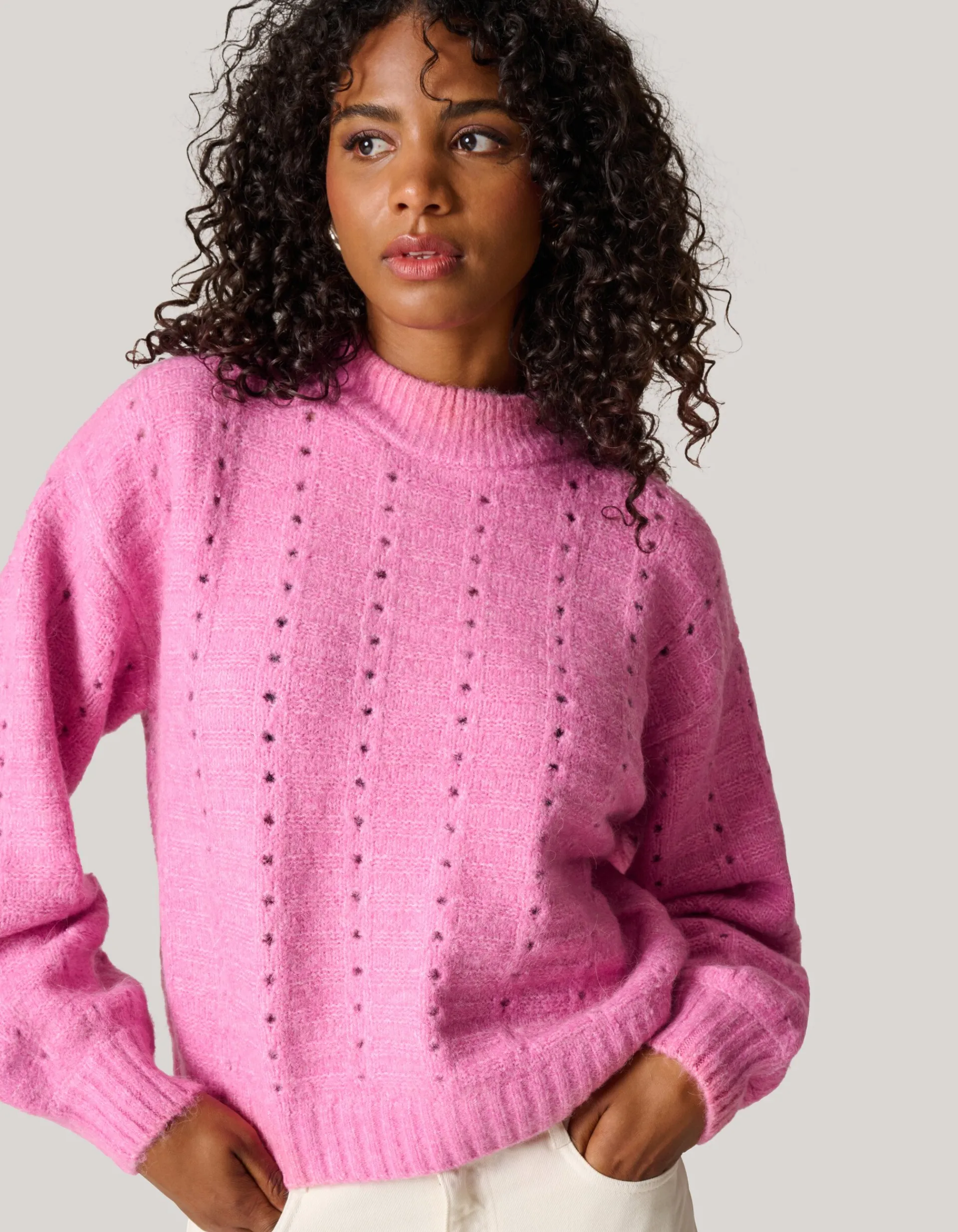 Shoeby Open Trui Roze<DAMES Truien En Sweaters