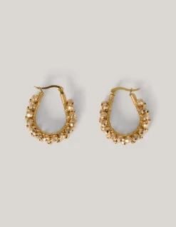 Shoeby Oval Beaded Hoop Oorbellen Goud<DAMES Sieraden