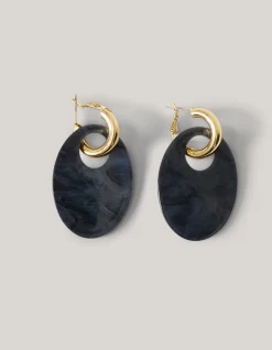 Shoeby Oval Oorbellen Donkerblauw<DAMES Sieraden