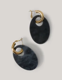 Shoeby Oval Oorbellen Donkerblauw<DAMES Sieraden