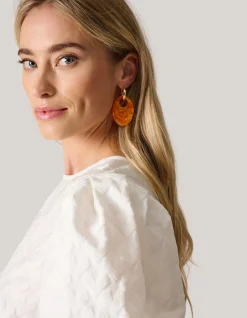 Shoeby Ovale Oorbellen Oranje<DAMES Sieraden