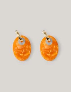 Shoeby Ovale Oorbellen Oranje<DAMES Sieraden