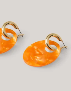 Shoeby Ovale Oorbellen Oranje<DAMES Sieraden