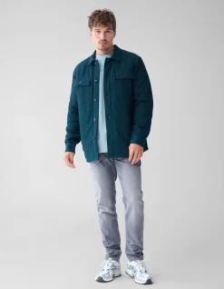 Shoeby Padded Overshirt Donkergroen<Heren Overshirts
